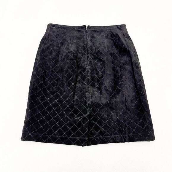 Breeches Quilted Suede Mini Skirt Black Size 8 - Picture 2 of 5